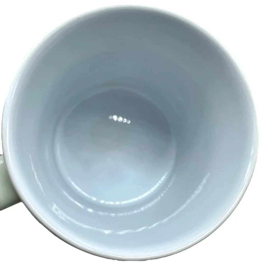STARBUCKS 2017 Mint Green Watercolor Zigzag Ceramic Coffee Cup Mug 12 oz Pastel